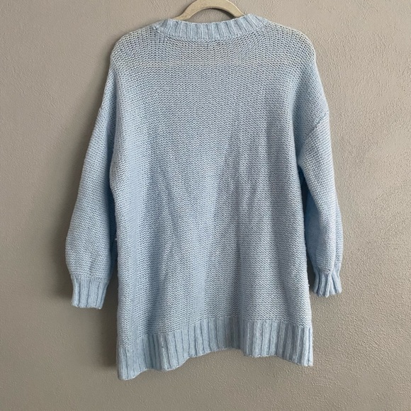 Aerie Womens Sweater Size Small Wool Blend Light Blue Knit Winter Cozy - Picture 4 of 8
